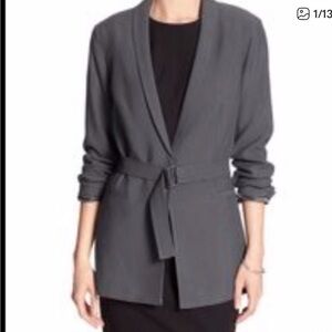 NWT BANANA REPUBLIC FACTORY retro grey belted blazer